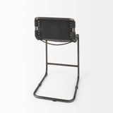 Berbick 21L x 25W x 38H Black Leather W/ Iron Frame Counter Stool from Mercana - Luna Furniture
