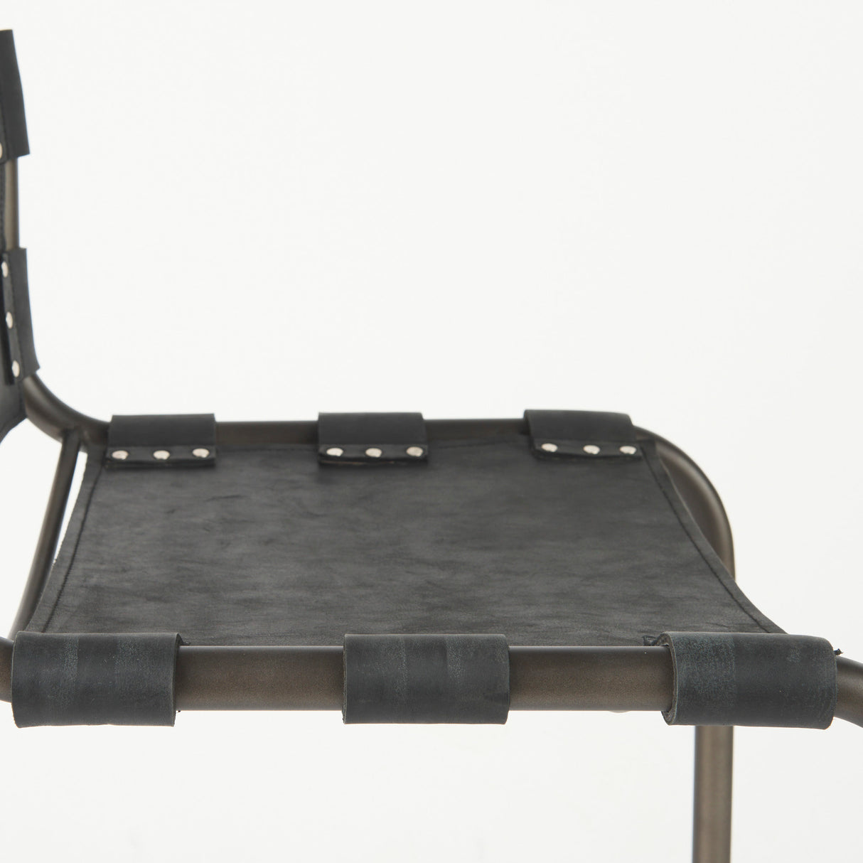 Berbick 21L x 25W x 38H Black Leather W/ Iron Frame Counter Stool from Mercana - Luna Furniture