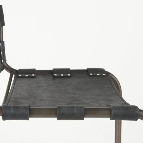 Berbick 21L x 25W x 38H Black Leather W/ Iron Frame Counter Stool from Mercana - Luna Furniture