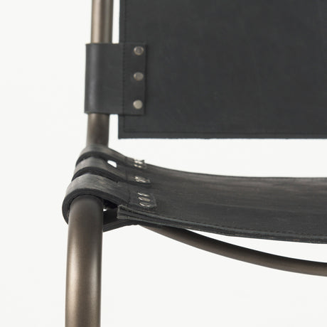Berbick 21L x 25W x 38H Black Leather W/ Iron Frame Counter Stool from Mercana - Luna Furniture