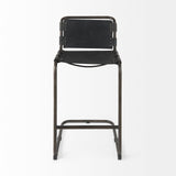 Berbick 43" Total Height Black Leather w/ Iron Frame Bar Stool from Mercana - Luna Furniture