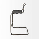 Berbick 43" Total Height Black Leather w/ Iron Frame Bar Stool from Mercana - Luna Furniture