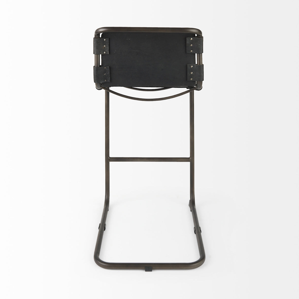 Berbick 43" Total Height Black Leather w/ Iron Frame Bar Stool from Mercana - Luna Furniture
