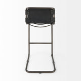 Berbick 43" Total Height Black Leather w/ Iron Frame Bar Stool from Mercana - Luna Furniture