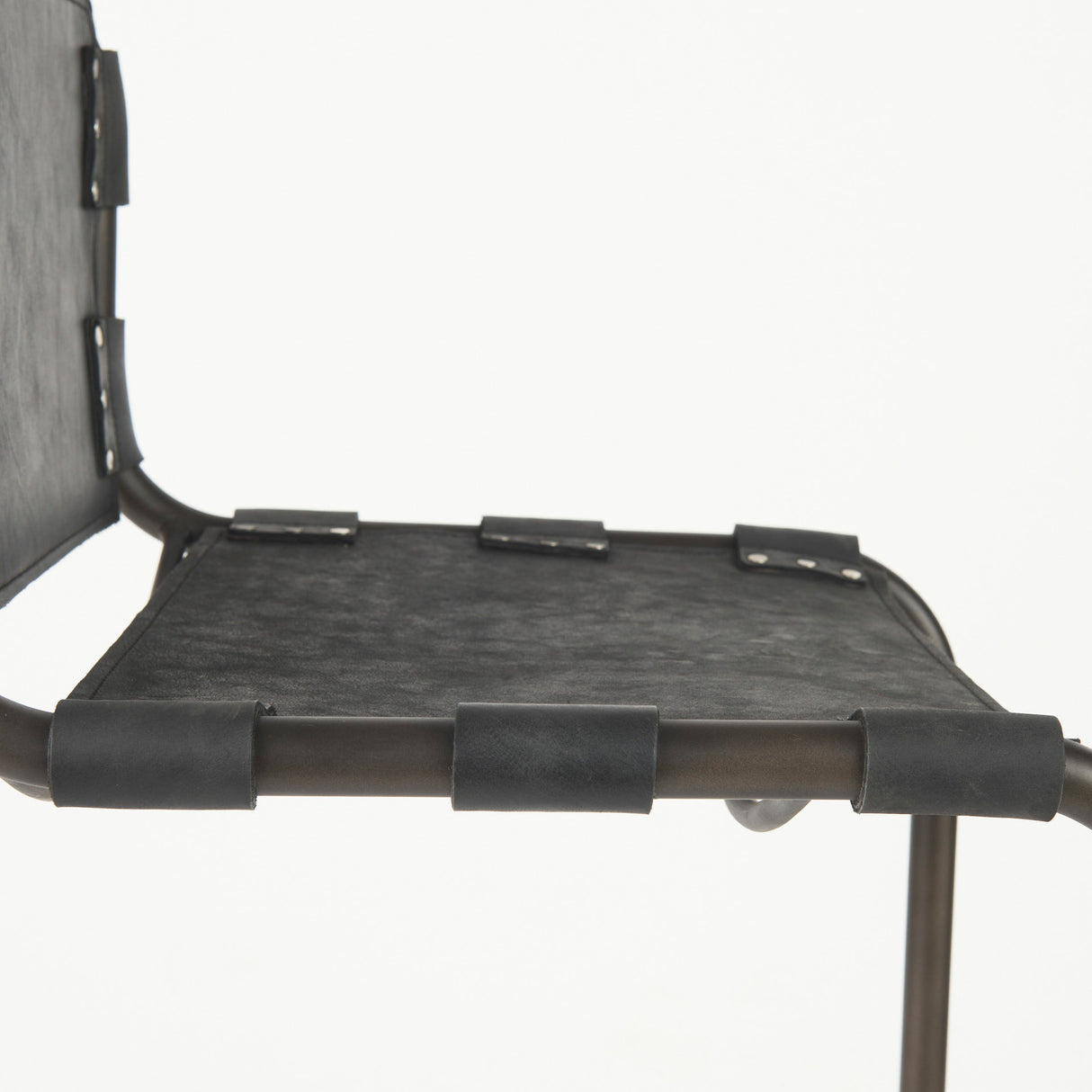 Berbick 43" Total Height Black Leather w/ Iron Frame Bar Stool from Mercana - Luna Furniture