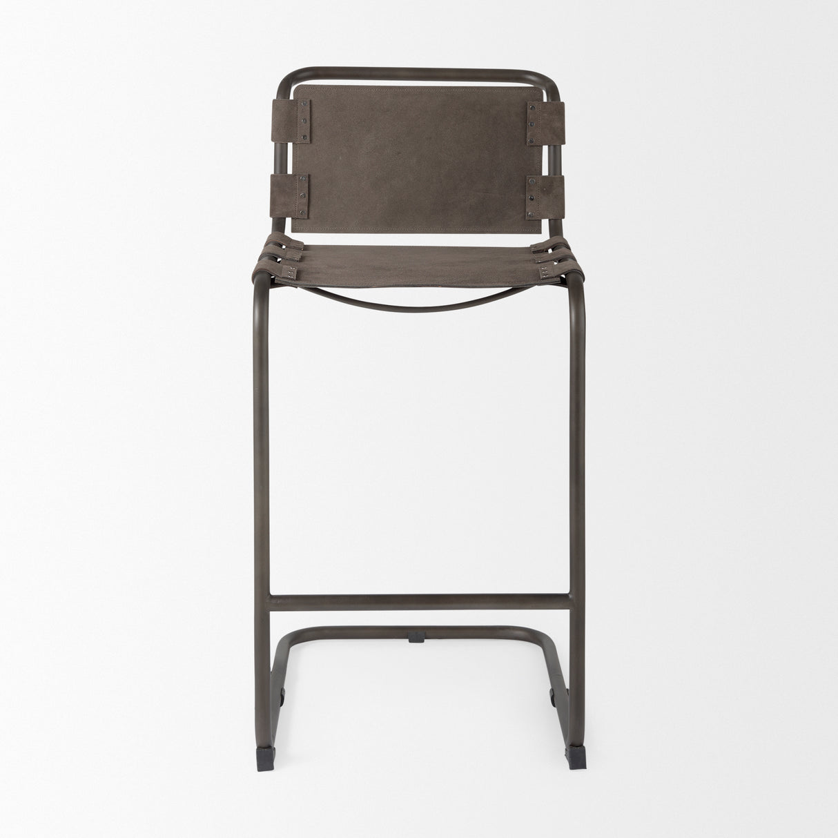 Berbick 43" Total Height Brown/Gray Suede w/ Iron Frame Bar Stool from Mercana - Luna Furniture