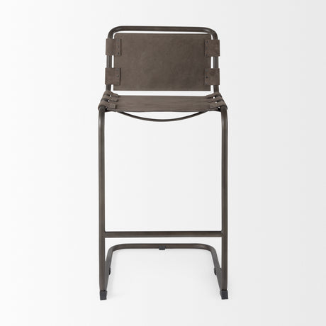 Berbick 43" Total Height Brown/Gray Suede w/ Iron Frame Bar Stool from Mercana - Luna Furniture