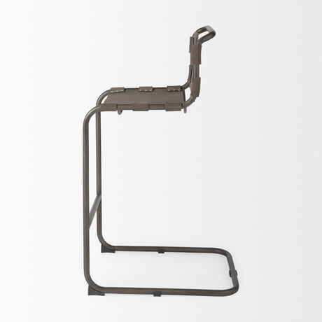 Berbick 43" Total Height Brown/Gray Suede w/ Iron Frame Bar Stool from Mercana - Luna Furniture