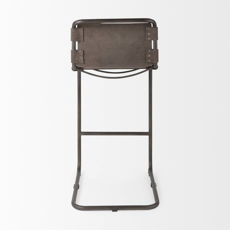 Berbick 43" Total Height Brown/Gray Suede w/ Iron Frame Bar Stool from Mercana - Luna Furniture