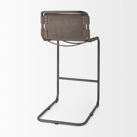 Berbick 43" Total Height Brown/Gray Suede w/ Iron Frame Bar Stool from Mercana - Luna Furniture