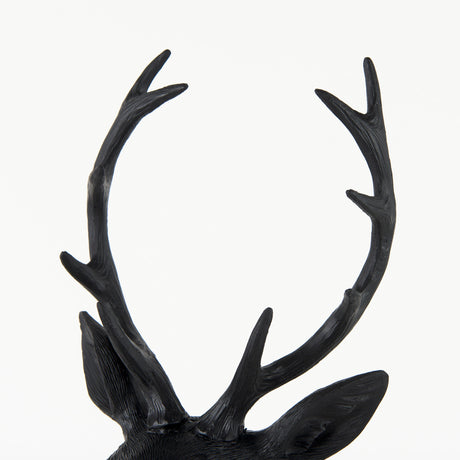 Mozart 8.2L x 6.0W x 22.5H Black Painted Resin Deer Bust from Mercana - Luna Furniture