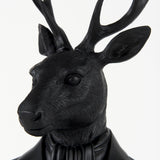 Mozart 8.2L x 6.0W x 22.5H Black Painted Resin Deer Bust from Mercana - Luna Furniture