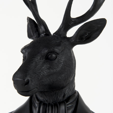 Mozart 8.2L x 6.0W x 22.5H Black Painted Resin Deer Bust from Mercana - Luna Furniture