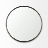 Piper 35.8L x 1.0W x 35.8H Small Black Metal Round Wall Mirror from Mercana - Luna Furniture