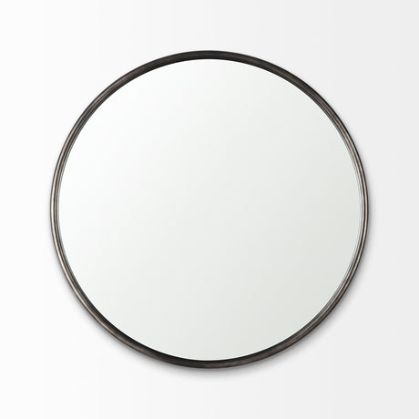 Piper 35.8L x 1.0W x 35.8H Small Black Metal Round Wall Mirror from Mercana - Luna Furniture
