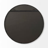 Piper 35.8L x 1.0W x 35.8H Small Black Metal Round Wall Mirror from Mercana - Luna Furniture