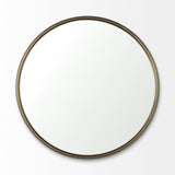 Piper 35.8L x 1.0W x 35.8H Small Gold Metal Round Wall Mirror from Mercana - Luna Furniture
