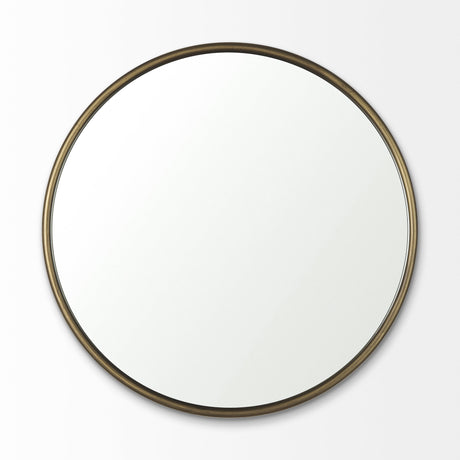 Piper 35.8L x 1.0W x 35.8H Small Gold Metal Round Wall Mirror from Mercana - Luna Furniture