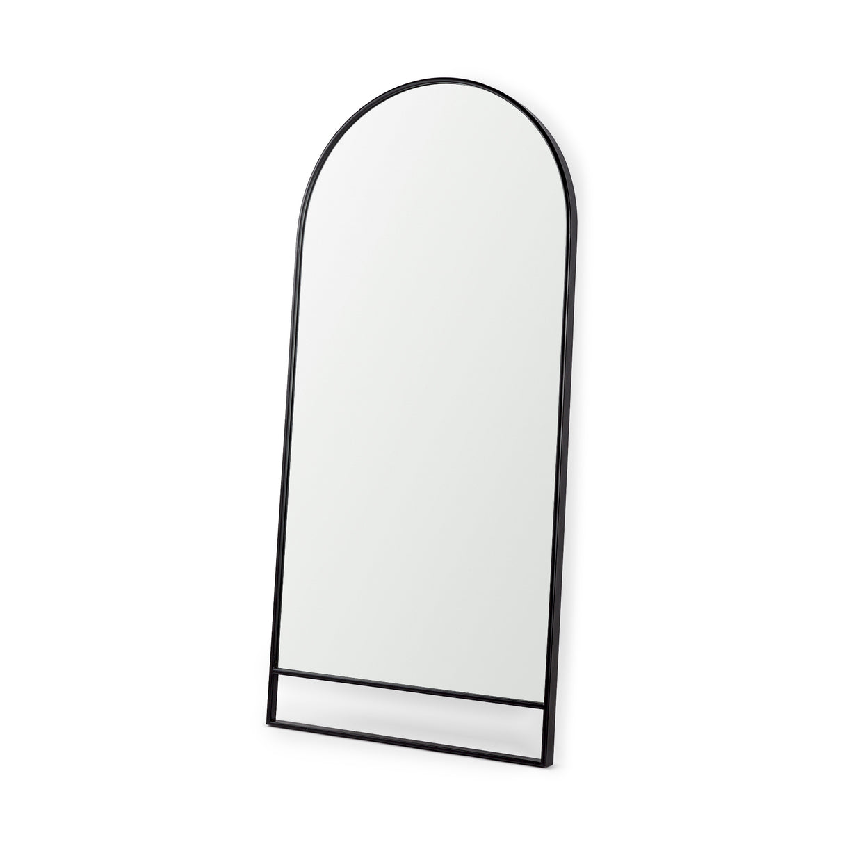 Sadie 36.0L x 2.0W x 76.0H Black Metal Rounded Arch Floor Mirror from Mercana - Luna Furniture