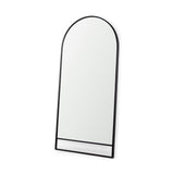Sadie 36.0L x 2.0W x 76.0H Black Metal Rounded Arch Floor Mirror from Mercana - Luna Furniture