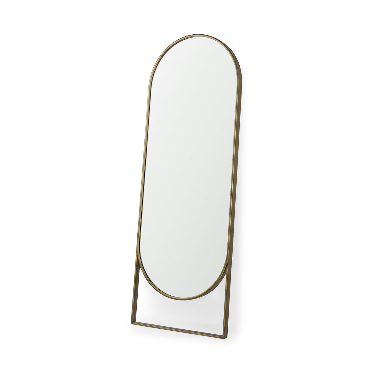 Sadie 28.0L x 2.0W x 78.0H Antique Gold Rounded Arch Floor Mirror from Mercana - Luna Furniture