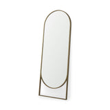 Sadie 28.0L x 2.0W x 78.0H Antique Gold Rounded Arch Floor Mirror from Mercana - Luna Furniture