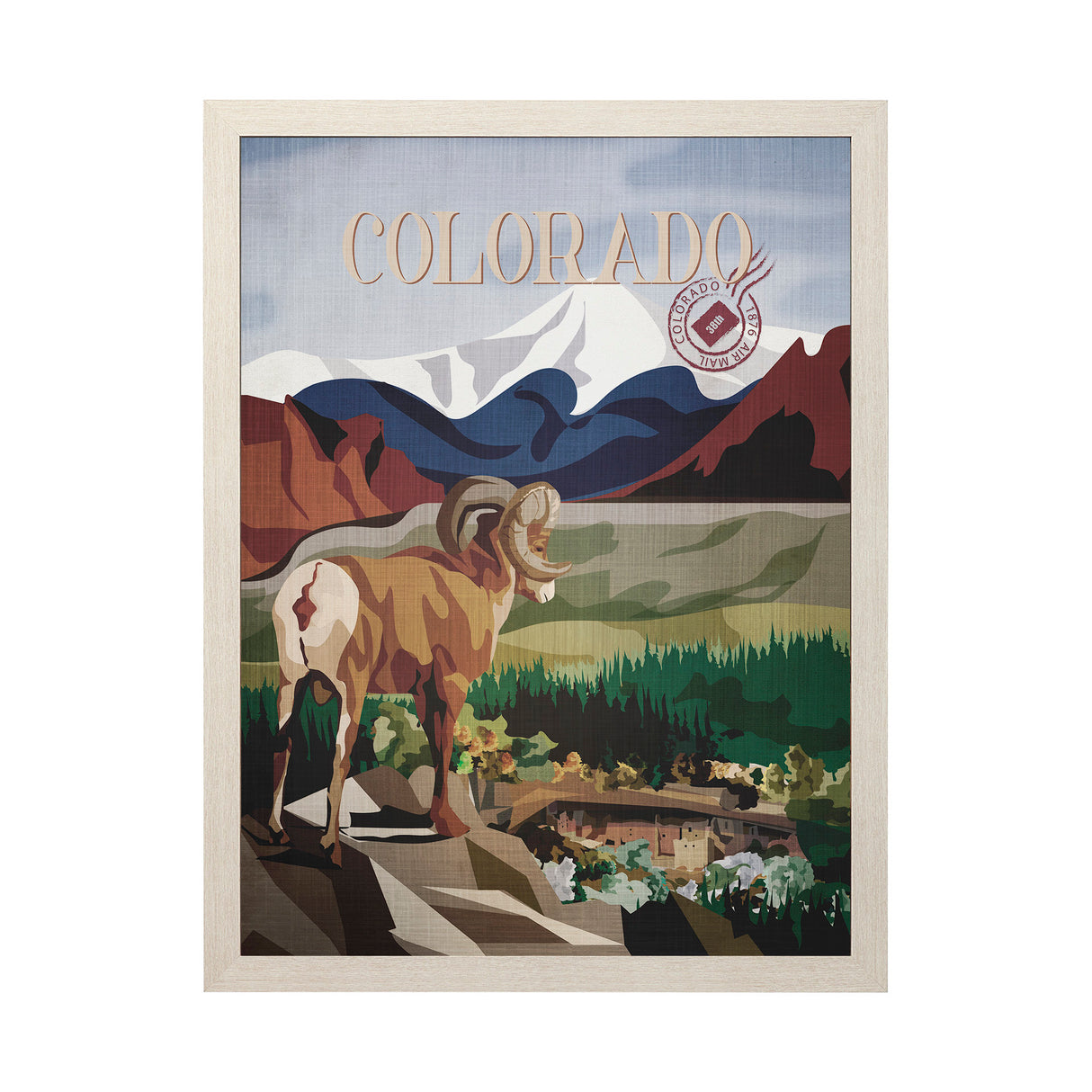 Colorado Go USA (L) by Mercana Studio a Hand Embellished Decograph Framed Art Print from Mercana - Luna Furniture