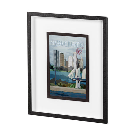Massachusetts Go USA (M) by Mercana Studio a Framed Art Print Matted under Glass from Mercana - Luna Furniture