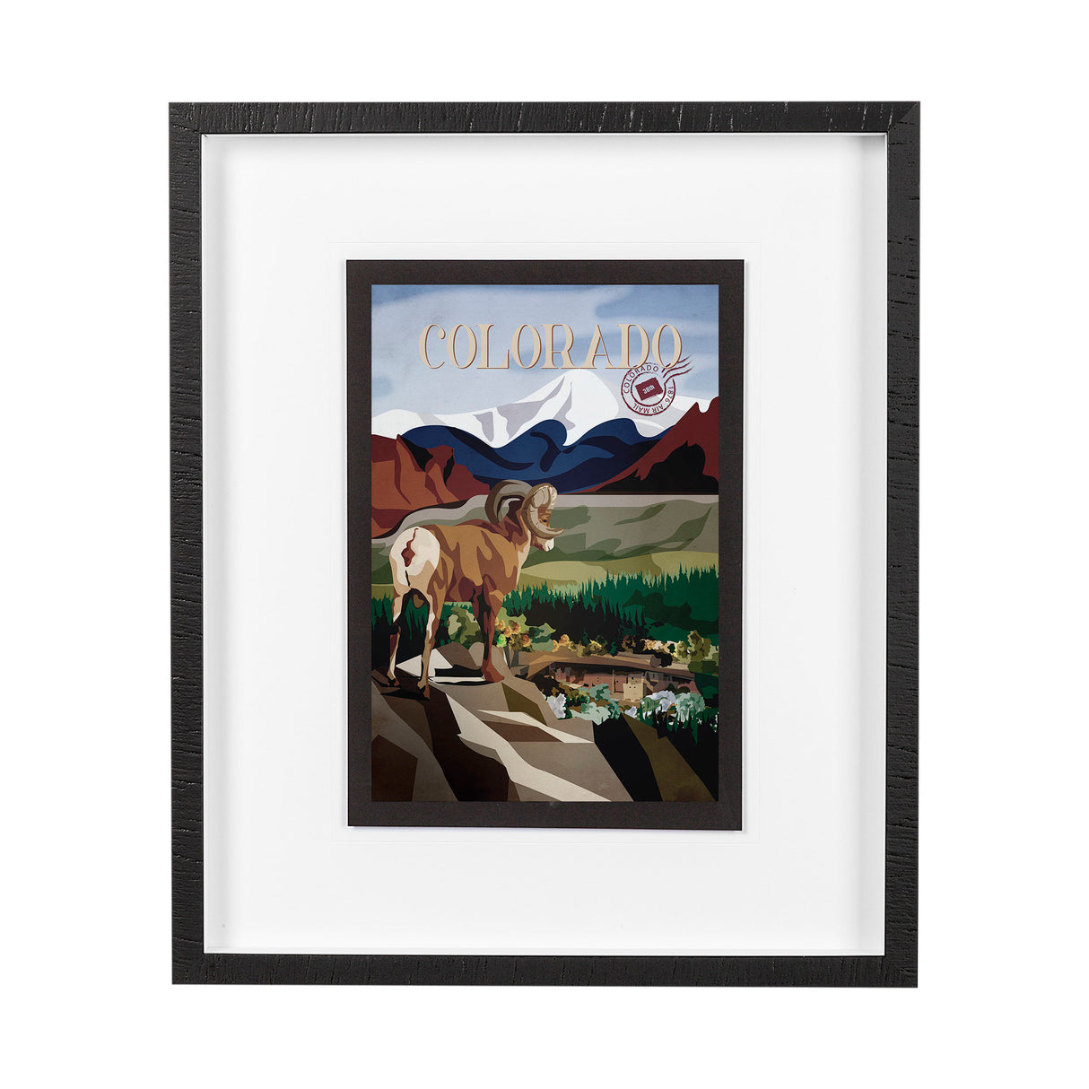 Colorado Go USA (M) by Mercana Studio a Framed Art Print Matted under Glass from Mercana - Luna Furniture