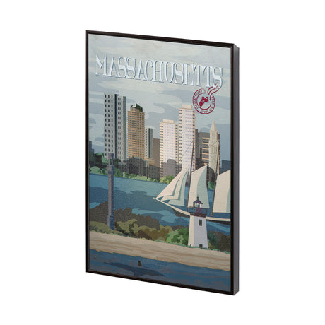 Massachusetts Go USA (SM) by Mercana Studio a Hand Embellished Decograph Framed Art Print from Mercana - Luna Furniture