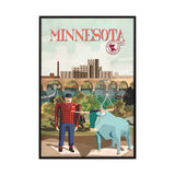 Minnesota Go USA (SM) by Mercana Studio a Hand Embellished Decograph Framed Art Print from Mercana - Luna Furniture