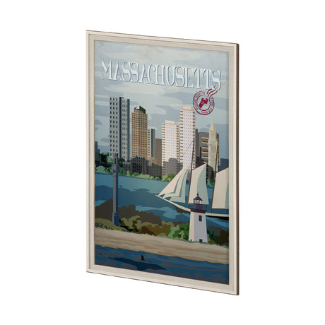 Massachusetts Go USA (XL) by Mercana Studio Hand Embellished Decograph Framed Art Print under Glass from Mercana - Luna Furniture