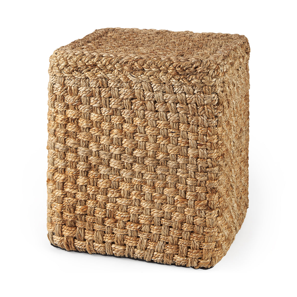 Aylin 16.5" Square Brown Jute Pouf from Mercana - Luna Furniture