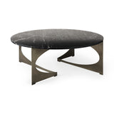 Reinhold III Black Marble Top Iron Coffee Table from Mercana - Luna Furniture