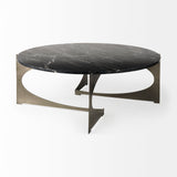 Reinhold III Black Marble Top Iron Coffee Table from Mercana - Luna Furniture