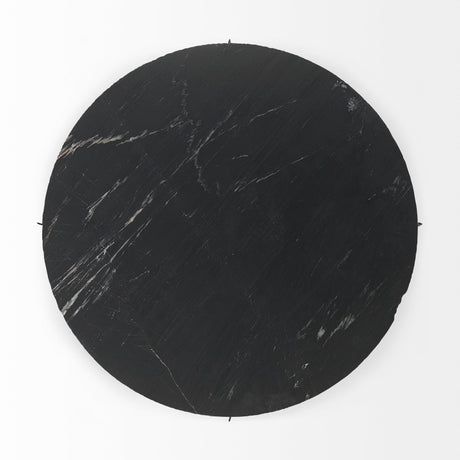 Reinhold III Black Marble Top Iron Coffee Table from Mercana - Luna Furniture