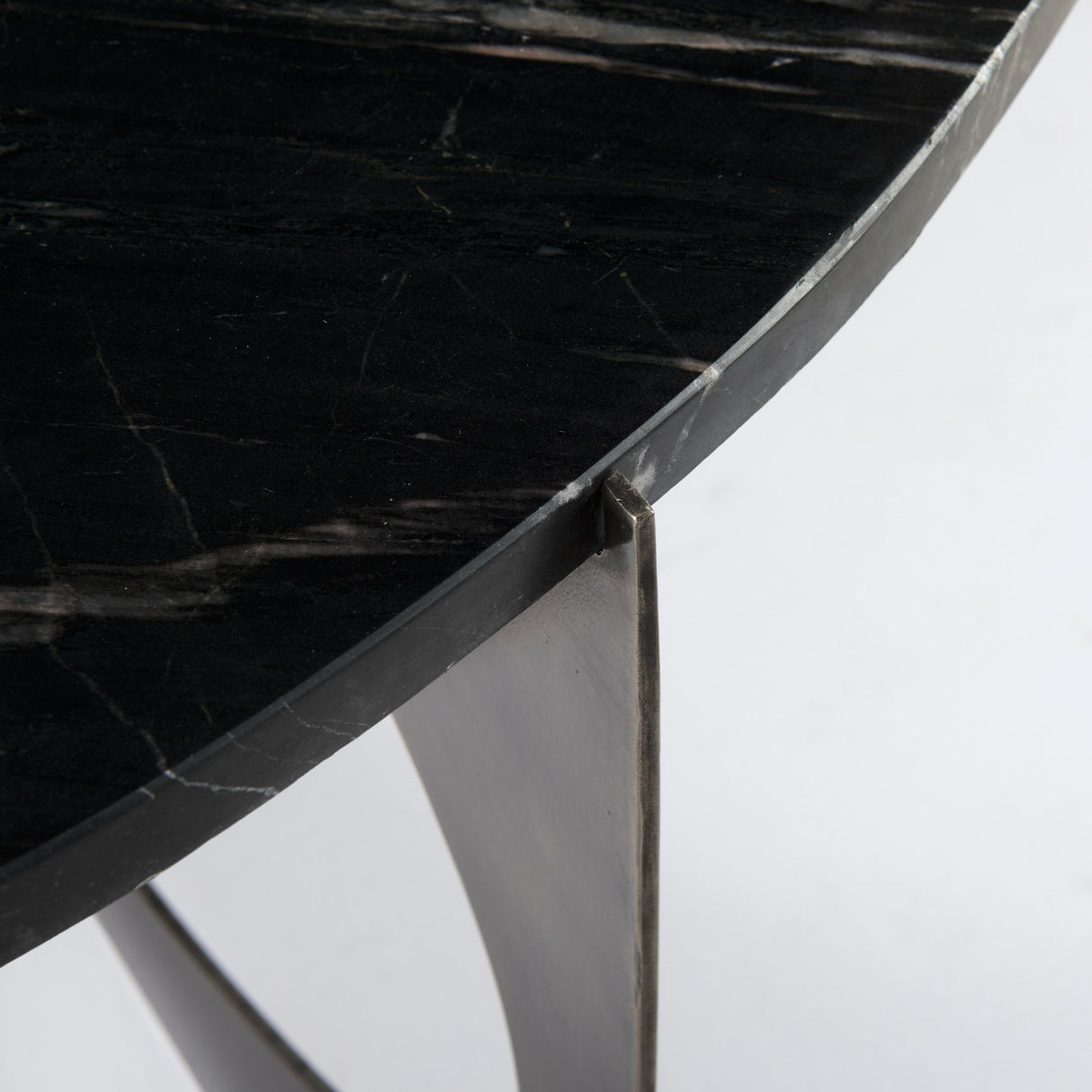 Reinhold III Black Marble Top Iron Coffee Table from Mercana - Luna Furniture