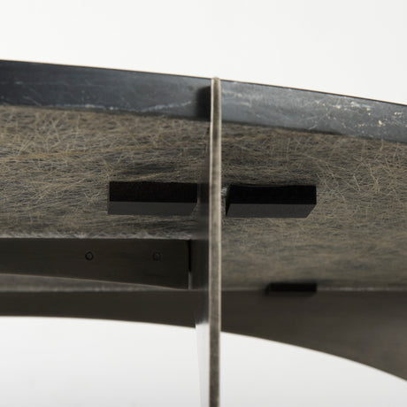 Reinhold III Black Marble Top Iron Coffee Table from Mercana - Luna Furniture