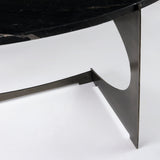 Reinhold III Black Marble Top Iron Coffee Table from Mercana - Luna Furniture