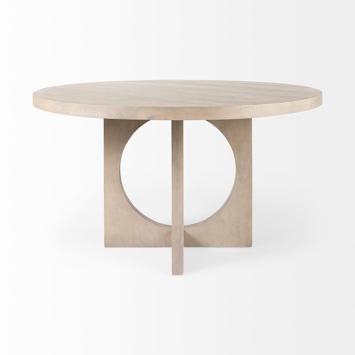 Liesl 54.L x 54.0W x 30.0H Barely Gray Finished Wood W/ Circular Top Dining Table from Mercana - Luna Furniture