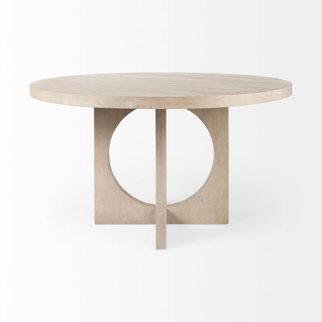 Liesl 54.L x 54.0W x 30.0H Barely Gray Finished Wood W/ Circular Top Dining Table from Mercana - Luna Furniture