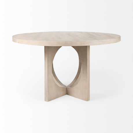 Liesl 54.L x 54.0W x 30.0H Barely Gray Finished Wood W/ Circular Top Dining Table from Mercana - Luna Furniture