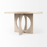 Liesl 54.L x 54.0W x 30.0H Barely Gray Finished Wood W/ Circular Top Dining Table from Mercana - Luna Furniture