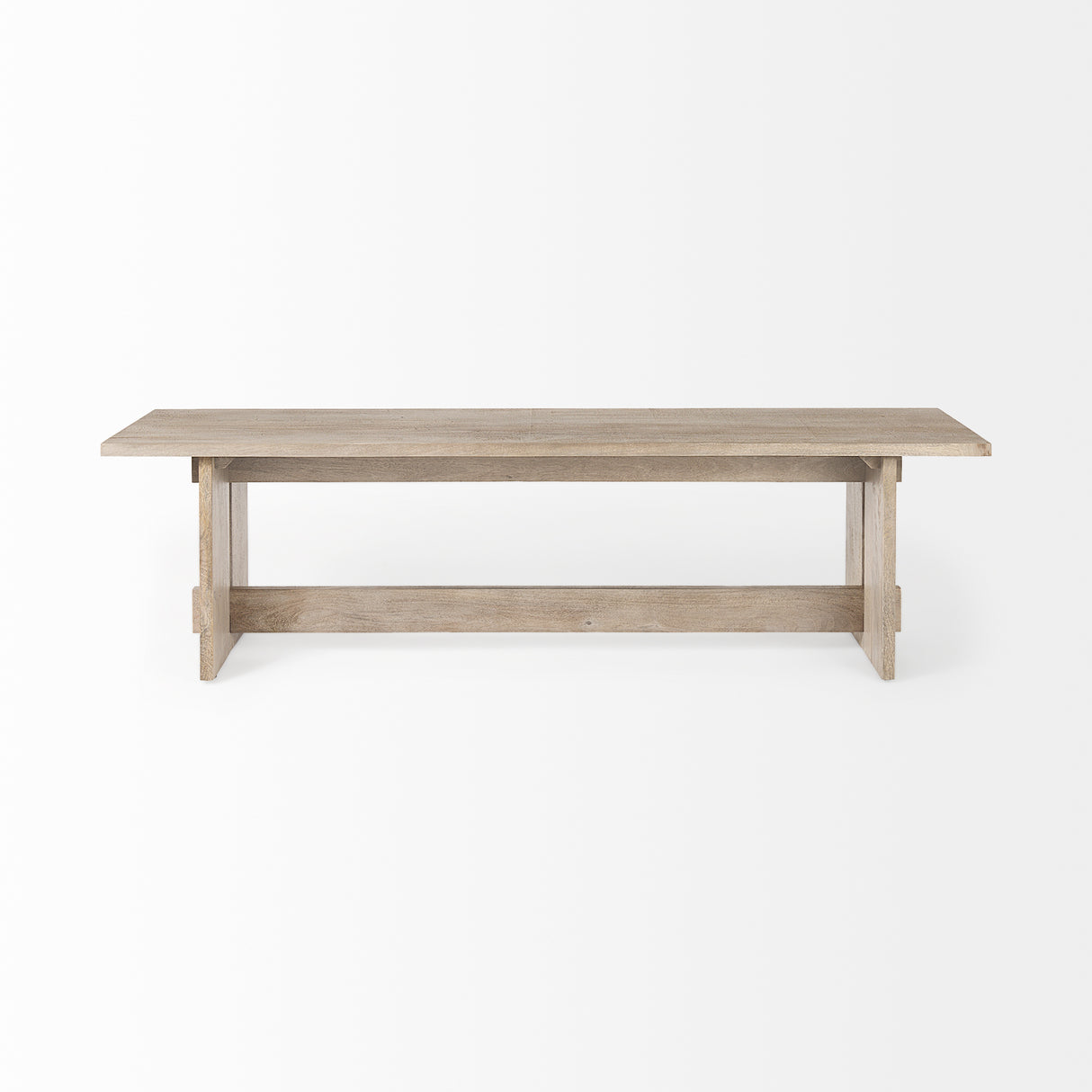 Aida 18H Light Gray Wood Dining Bench from Mercana - Luna Furniture