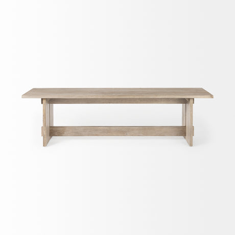 Aida 18H Light Gray Wood Dining Bench from Mercana - Luna Furniture