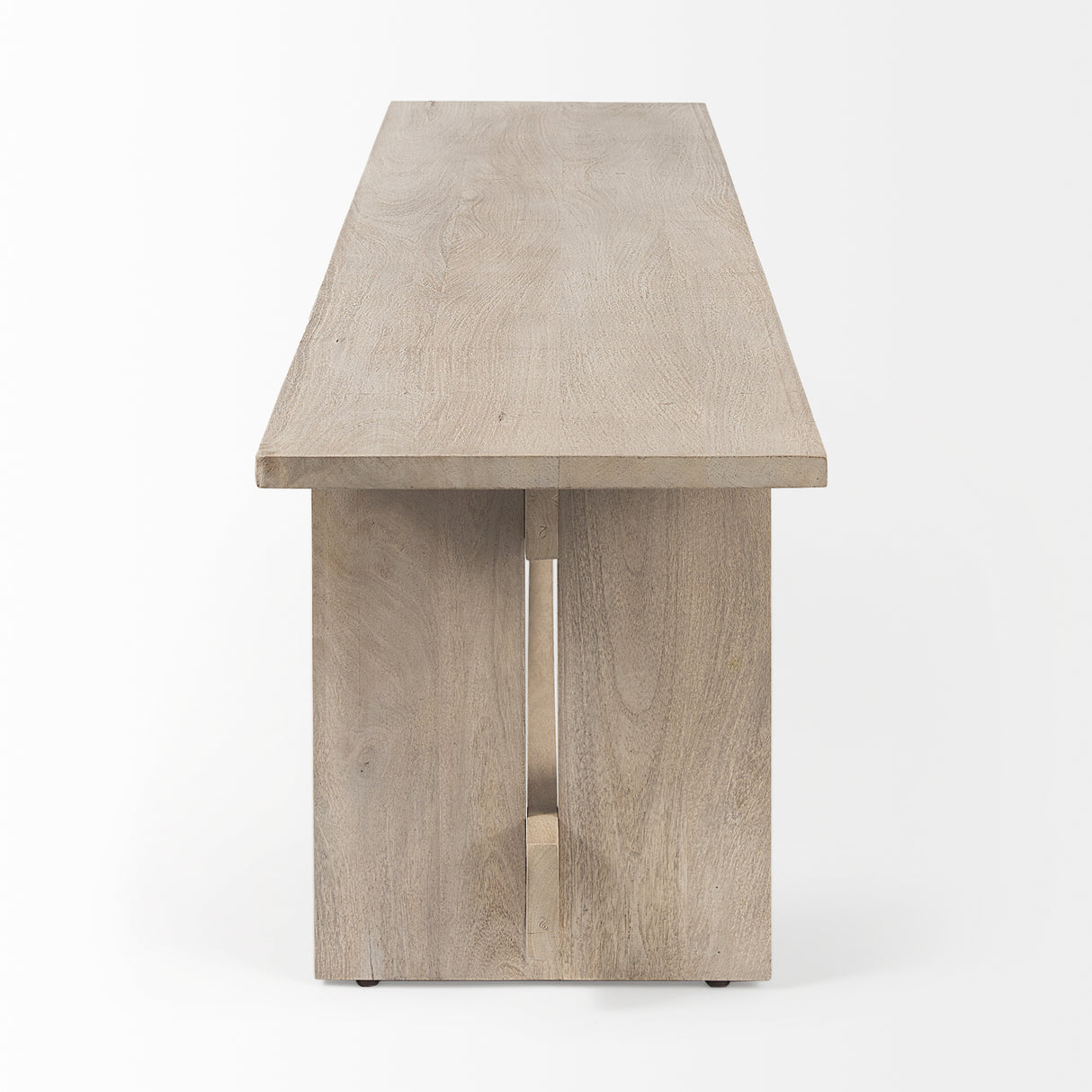 Aida 18H Light Gray Wood Dining Bench from Mercana - Luna Furniture