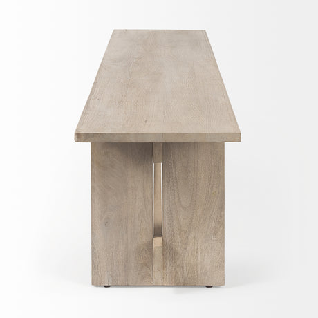 Aida 18H Light Gray Wood Dining Bench from Mercana - Luna Furniture