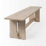 Aida 18H Light Gray Wood Dining Bench from Mercana - Luna Furniture