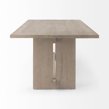 Aida 84L Light Gray Wood Dining Table from Mercana - Luna Furniture