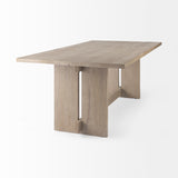 Aida 84L Light Gray Wood Dining Table from Mercana - Luna Furniture